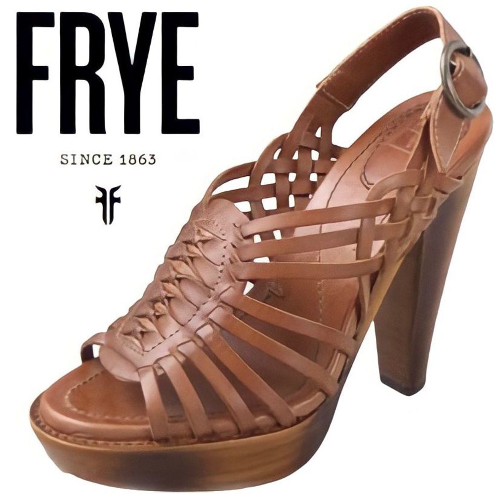 Frye Joy Huarache Woven Slingback Sandal Platform Pumps
